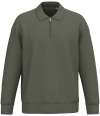 NS432 Native Spirit Unisex 1/4 Zip Sweatshirt with Polo Collar organic khaki colour image